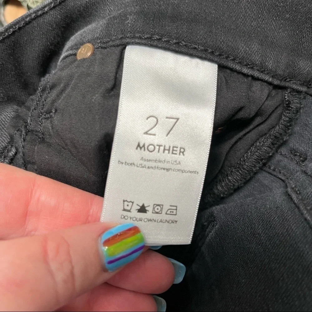 Mother The Cha Cha Fray Black Denim ‘Not Guilty’ Wash